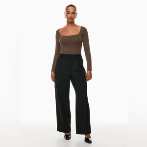 BABATON Aritzia Contour Squareneck Longsleeve Bodysuit in Brown